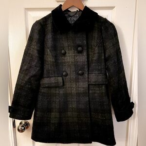 JACK WILLIS PLAID DOUBLE BREASTED WOOL COAT SIZE 2 US 6 UK